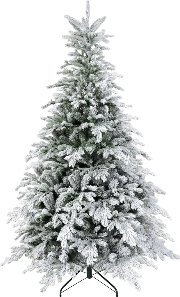 HOMCOM Brad de Crăciun Înzăpezit cu 1321 Crengi, Brad de Crăciun Artificial din Plastic și Metal, Ø115x180 cm, Verde | Aosom Romania