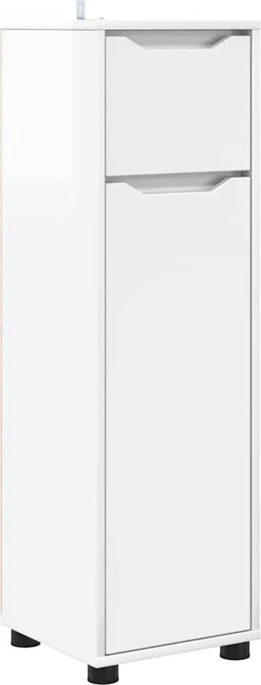 vidaXL Dulap de Baie Alb lucios 30,5 x 30 x 101 cm Lemn compozit