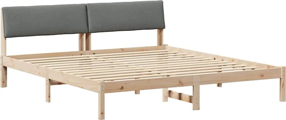 vidaXL Cadru de pat maro și gri închis 180 x 200 cm Lemn masiv de pin