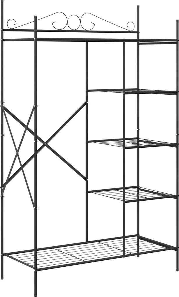 vidaXL Dulap Deschis cu raft Negru 104,5 x 45 x 172 cm Oțel