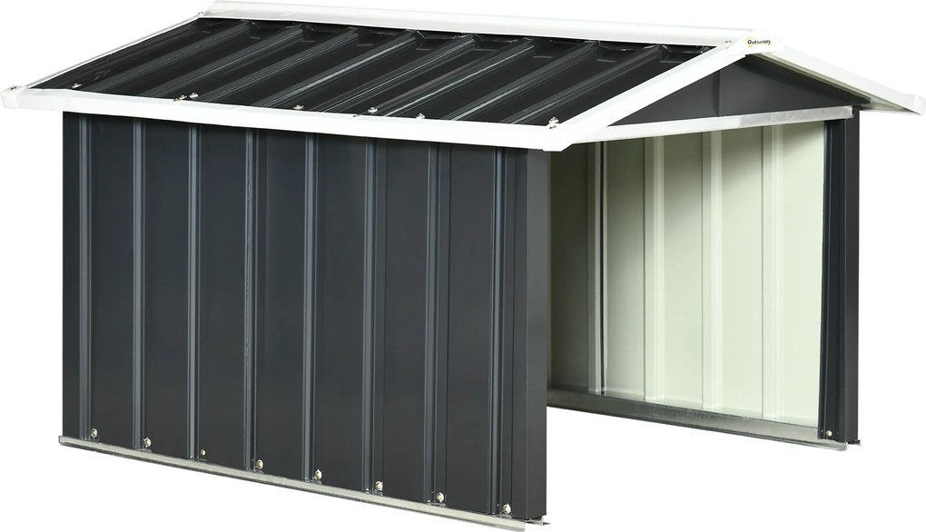 Outsunny Adăpost pentru mașina de tuns iarba robotică, garaj pentru robot, shed din oțel gri | Aosom Romania