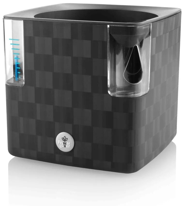 Ghiveci cu sistem de auto-udare Lover Cobble, 14 x 14 cm, gri antracit