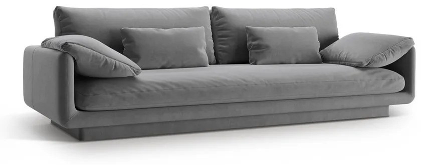 Canapea gri deschis cu tapițerie din catifea 250 cm Torino – Micadoni