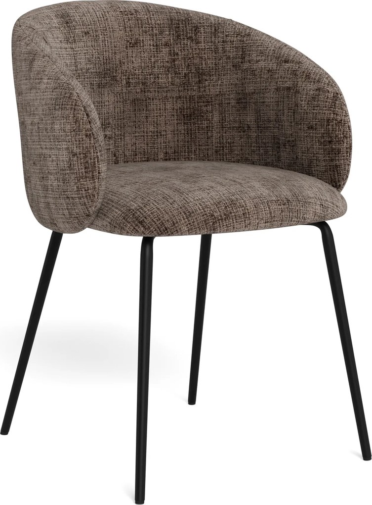 MAZZONI EXPORT CLARA Maro Stins (țesătură Juto 24)/picioare negre - SCAUN MODERN ADÂNC TAPIȚAT PENTRU SALON/LIVING/BIROU LOFT