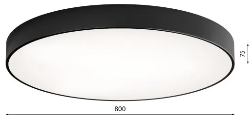 Plafonieră LED CLEO 96W 230V 3000K, Ø 80 cm, negru