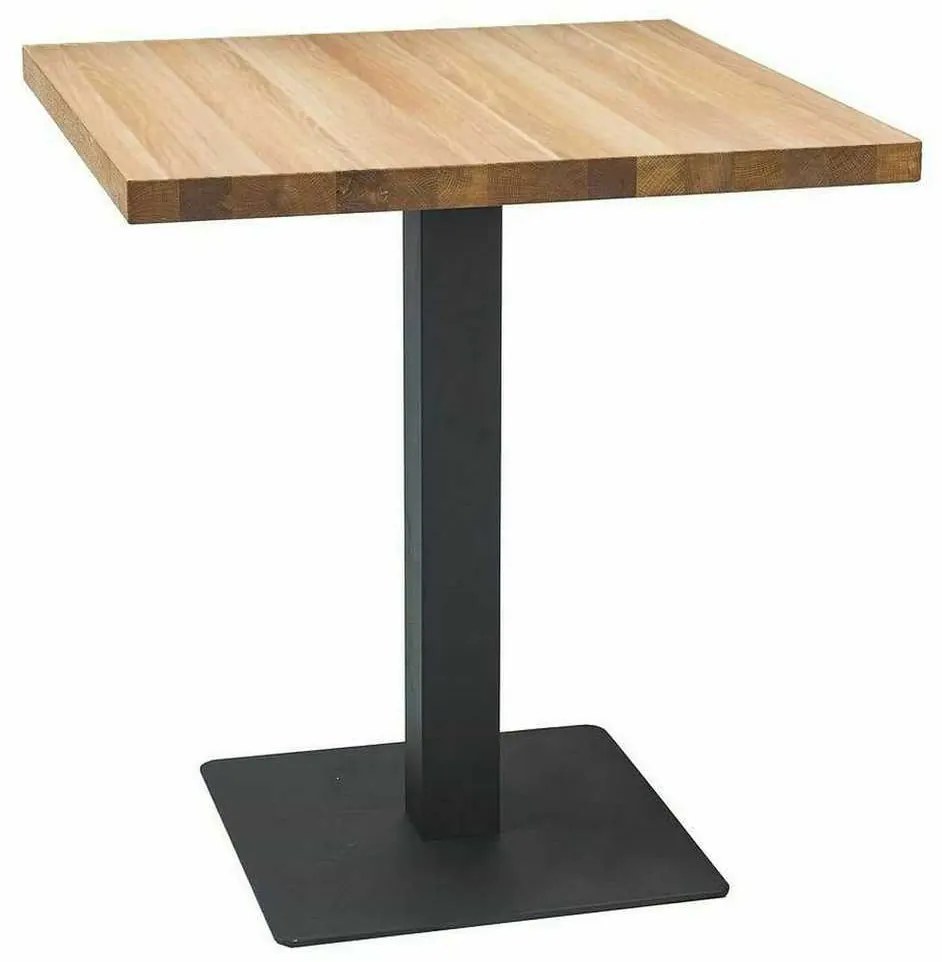 Masă de bucătărie Puro 70 x 70 cm - plăci aglomerate, stejar / negru