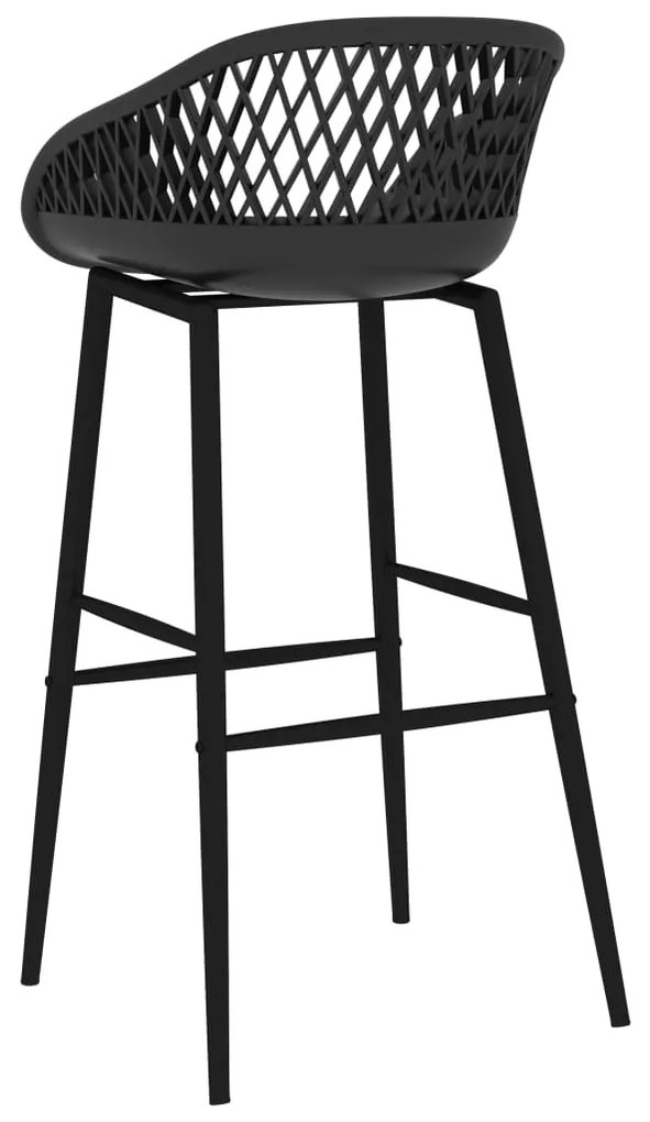 Set mobilier de bar, 7 piese, alb si negru Alb si negru, 7