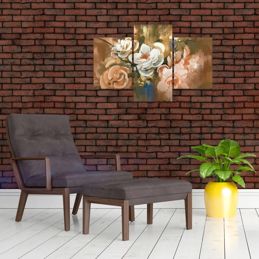 Tablou -Buchet de flori pictat (90x60 cm)