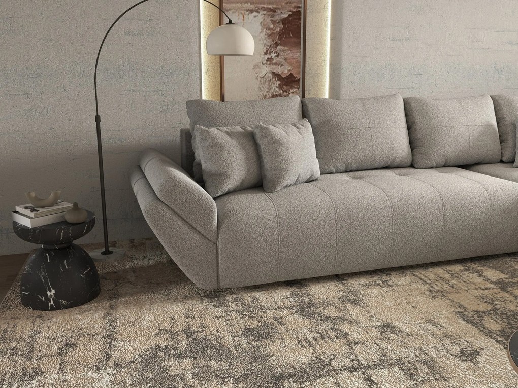 Colțar extensibil dumonde cu ladă de depozitare si sezut confortabil din spuma high-density, Berlin XL Euphoria Dove 350x185 cm II