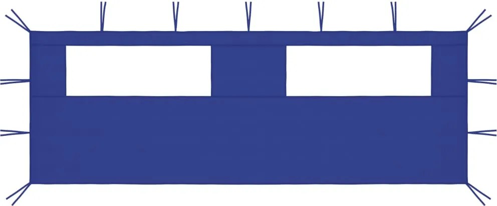 vidaXL Perete lateral foișor cu ferestre, 6x2 m, albastru