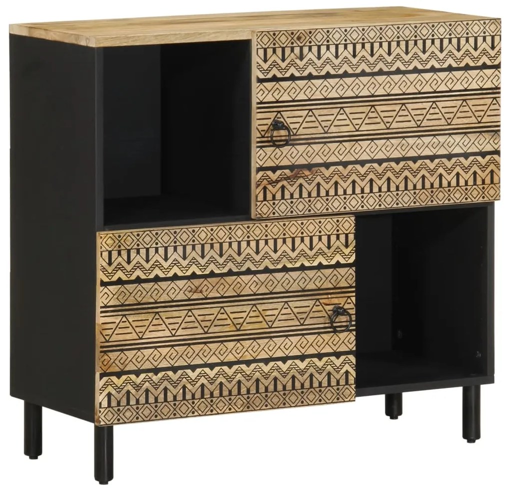 vidaXL Dulap, 80x33,5x75 cm, lemn masiv de mango brut