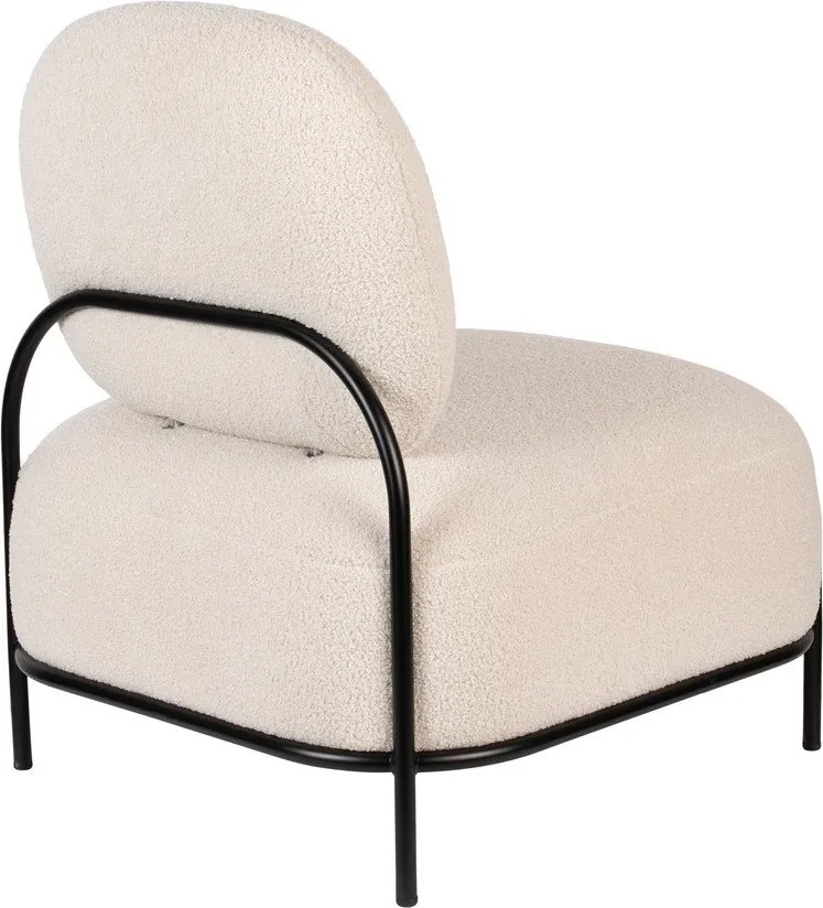 Fotoliu crem cu tapițerie din țesătură bouclé Polly – White Label