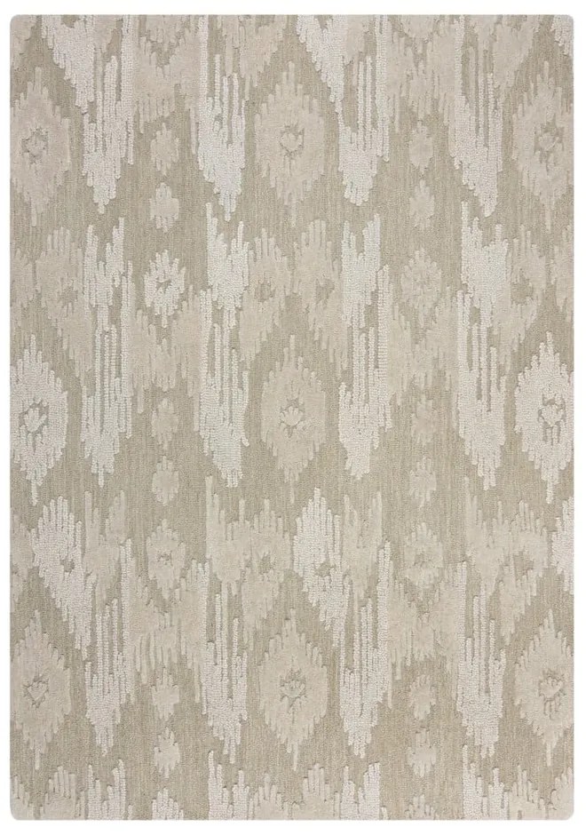 Covor bej țesut manual din lână 200x290 cm Dion Ikat – Flair Rugs