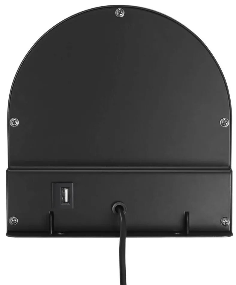 Aplica de perete, directionabila, port usb, design modern CODY negru 2112001003 NL