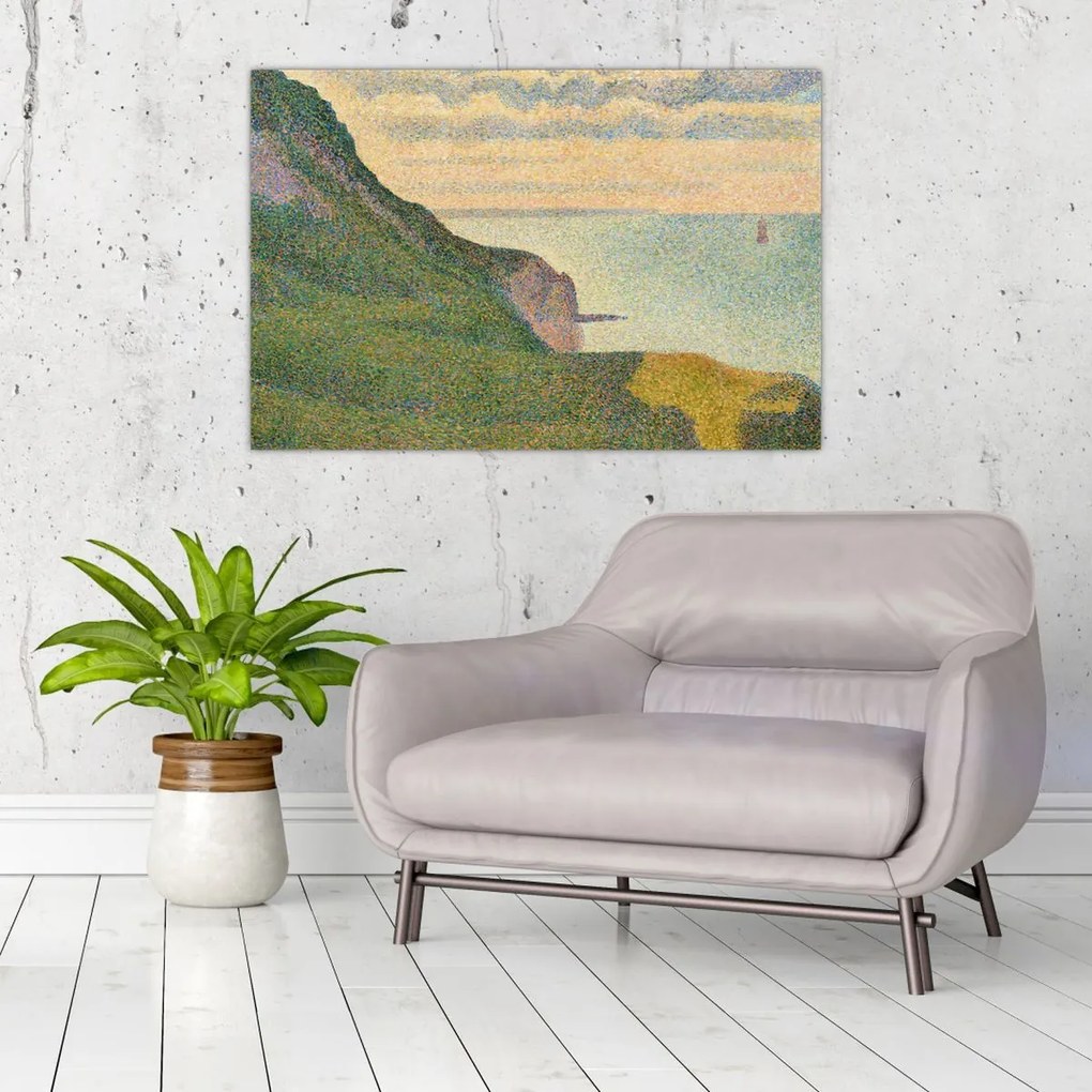 Tablou - Georges Seurat, Seascape at Port-en-Bessin, Normandy, reproducere (90x60 cm)