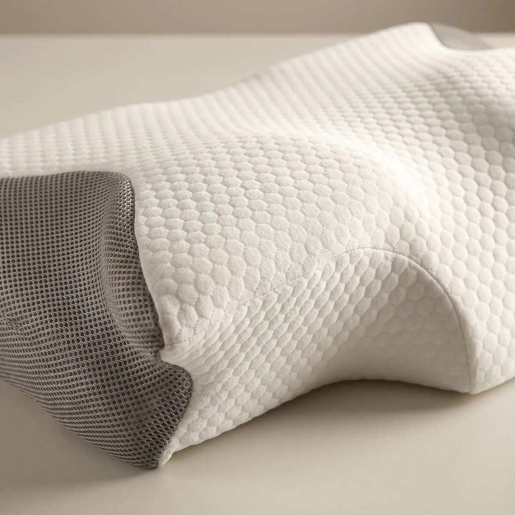 Perna cervicala ortopedica CERVI-SAN Classic, memory foam, fermitate medie, husa Tencel