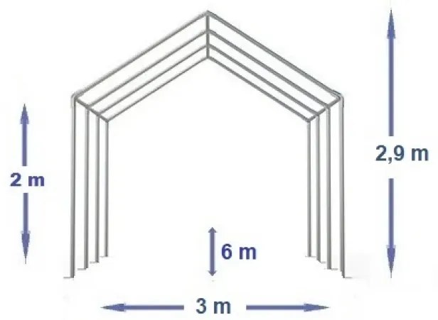 Cort evenimente, 3x6 M, Cort PE, Alb,