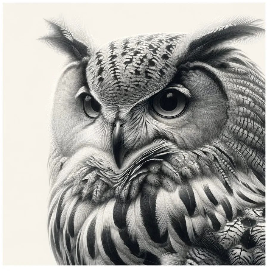 Tablou portret realist bufniță