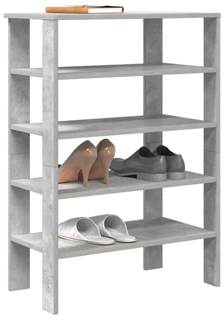 vidaXL Pantofar, gri beton, 61x32x87,5 cm, lemn prelucrat