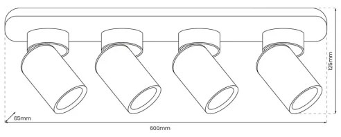Spot ANDY 4xGU10/8W/230V negru/auriu