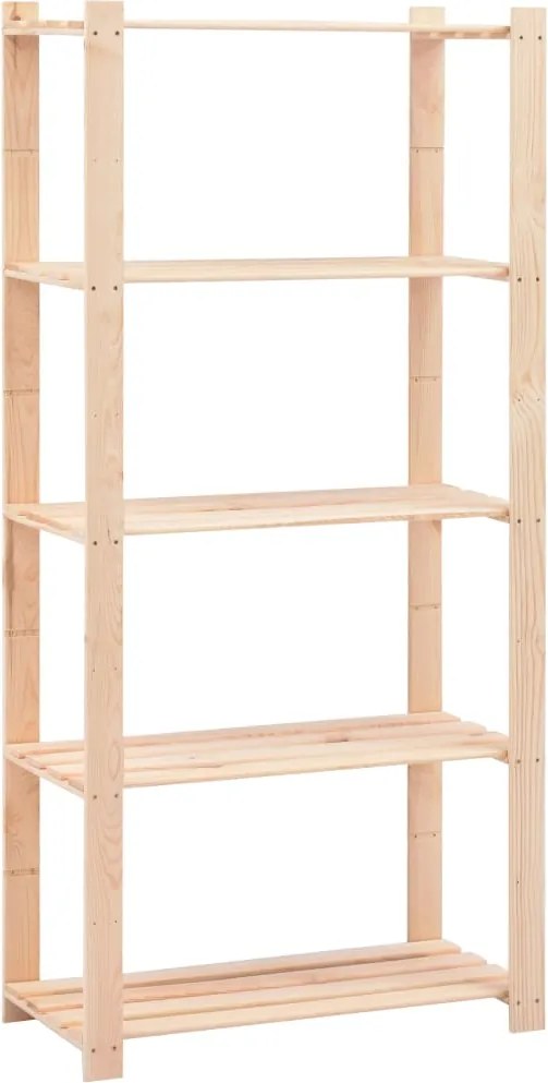 vidaXL Raft depozitare 5 niveluri, 80x38x170 cm, pin masiv, 250 kg