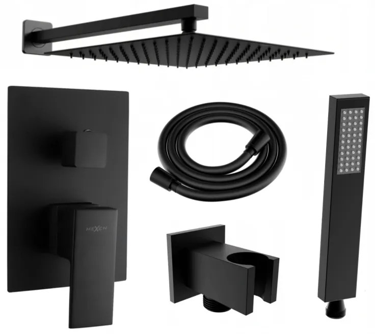 Mexen Uno DR02 set de duș încastrat, negru - 71435DR02-70