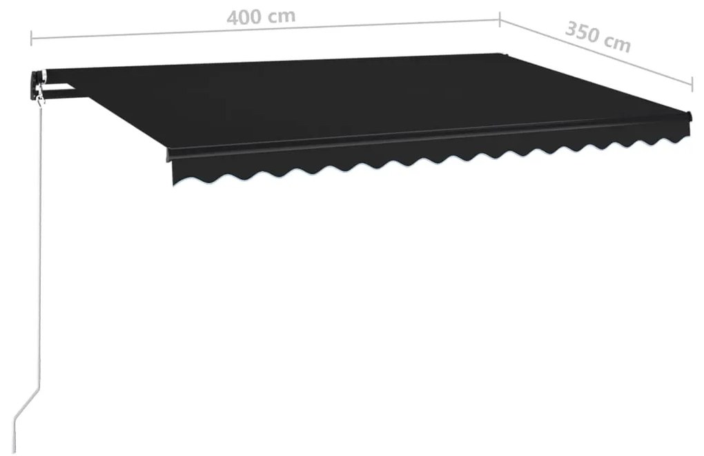 Copertina retractabila manual, antracit, 400x350 cm Antracit, 400 x 350 cm