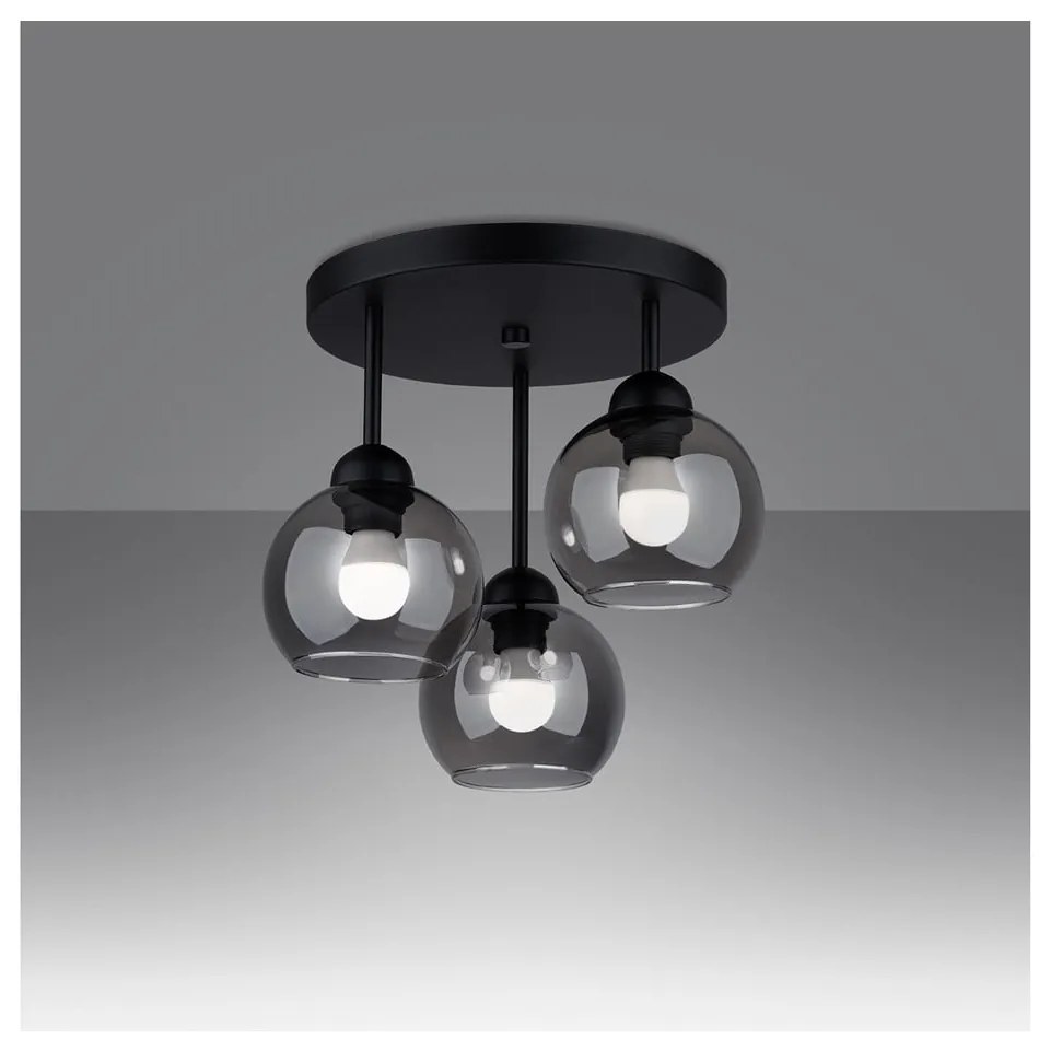 Plafonieră neagră ø 15 cm Grande – Sollux