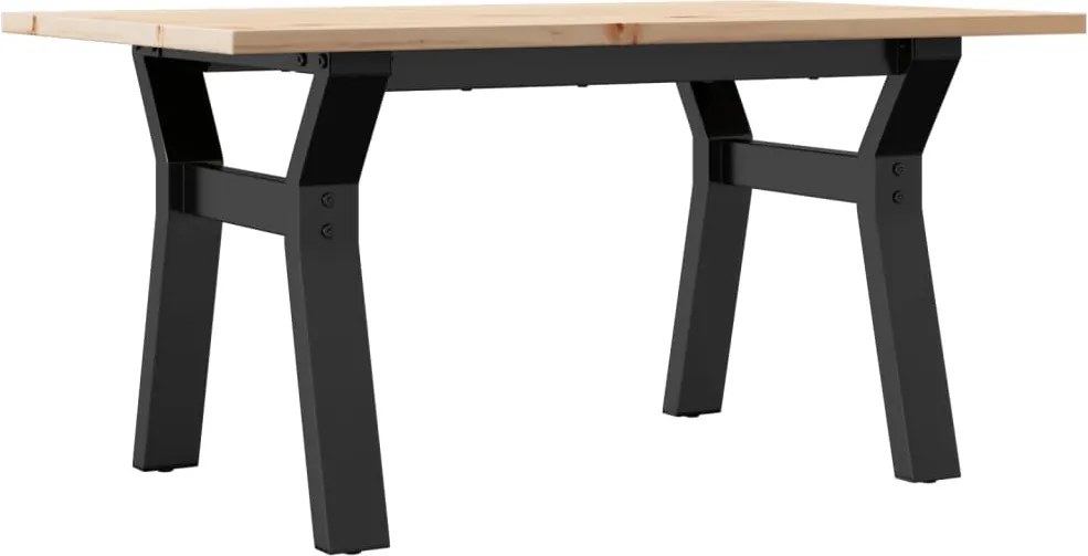 vidaXL Masă de cafea, cadru Y, 80x50x40 cm, lemn masiv pin și Oţel