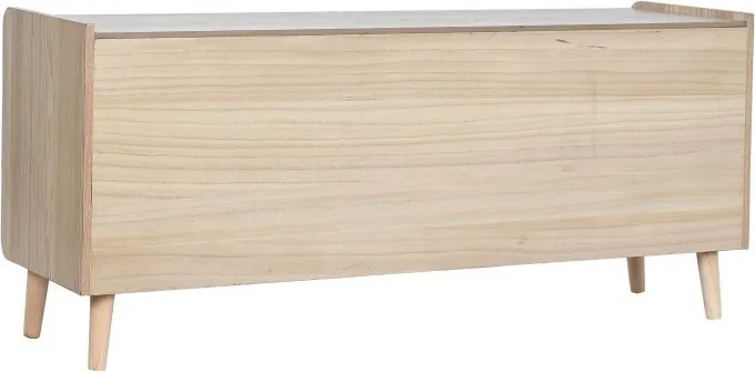 Comoda TV natur , din lemn de paulownia si rattan „Boho Chic”