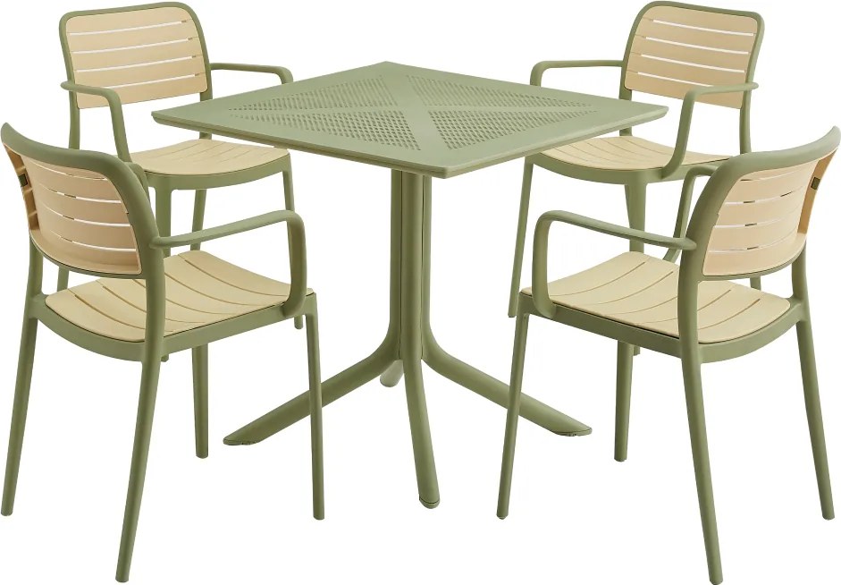 Scaun stivuibil, verde/bej, KARDOS TYP 2