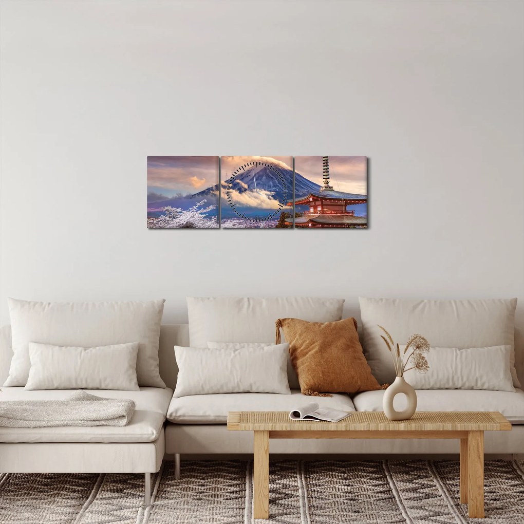 Tablou - Muntele Fuji (cu ceas) (90x30 cm)