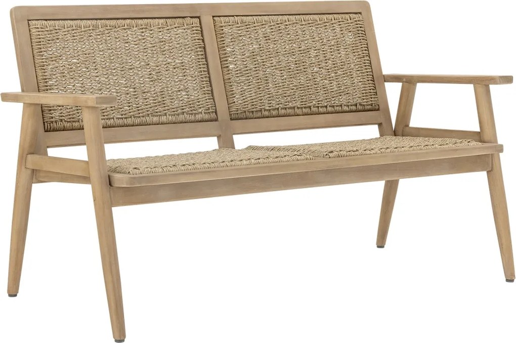 Canapea de grădină din lemn de acacia FSC® și polirattan, L132×H78×W67 cm, „Sorrento"