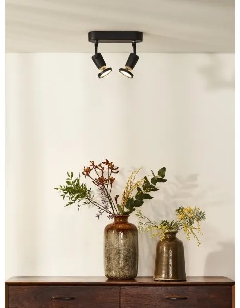 Lucide 11903/10/30 - Lampa spot LED JASTER-LED 2xGU10/5W/230V neagra