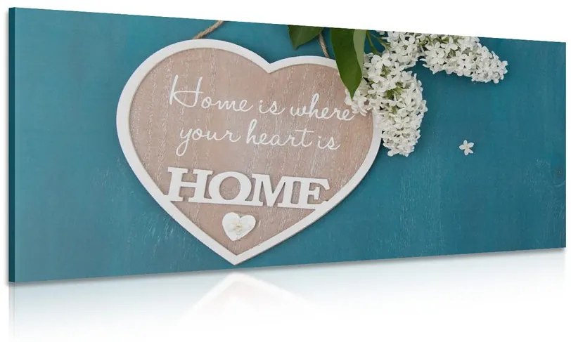 Tablou inimă cu citat - Home is where your heart is