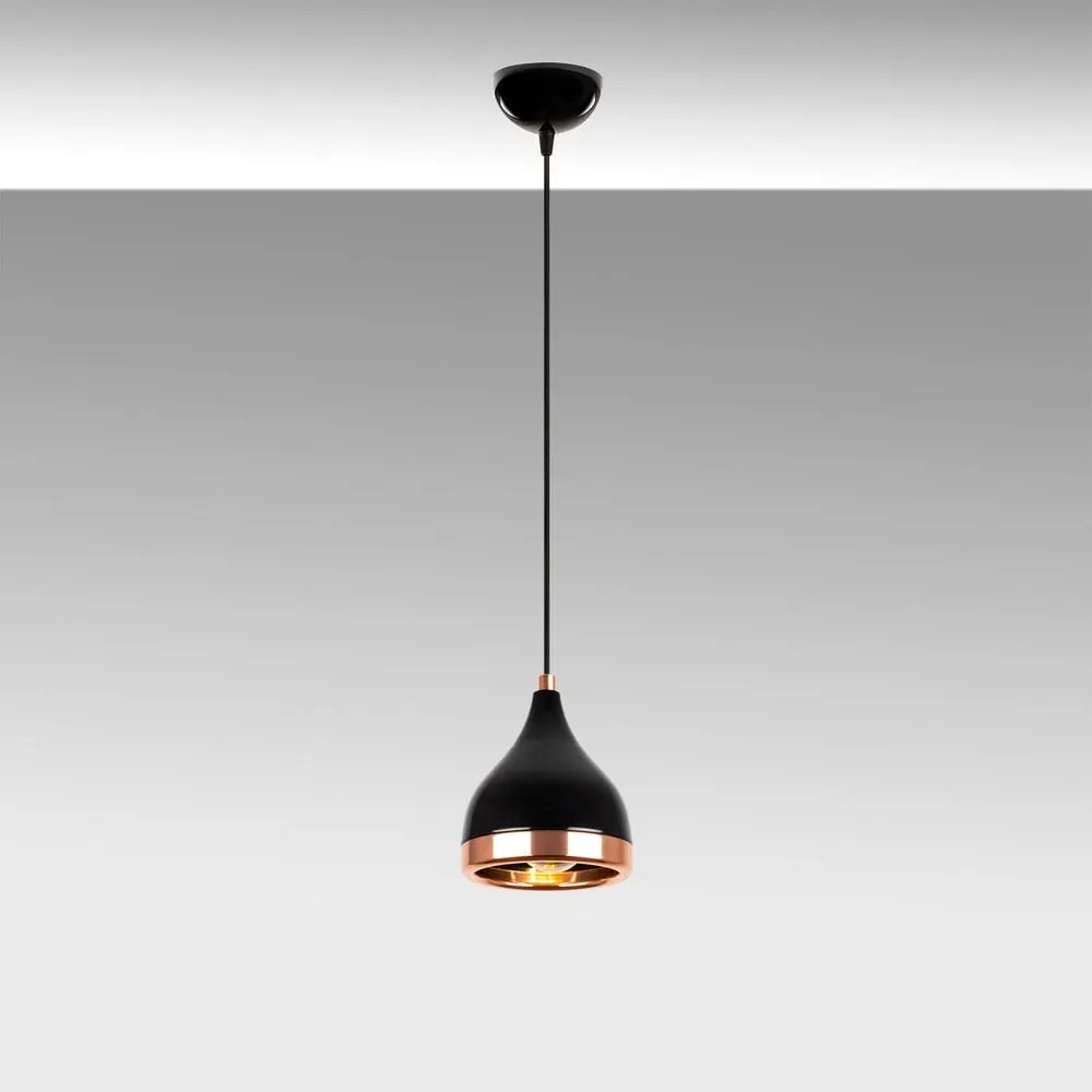 Lustră neagră/arămie ø 14 cm Yildo – Opviq lights