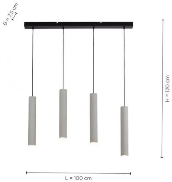 Lustră pe cablu ETON 4xGU10/35W/230V Paul Neuhaus 2204-22