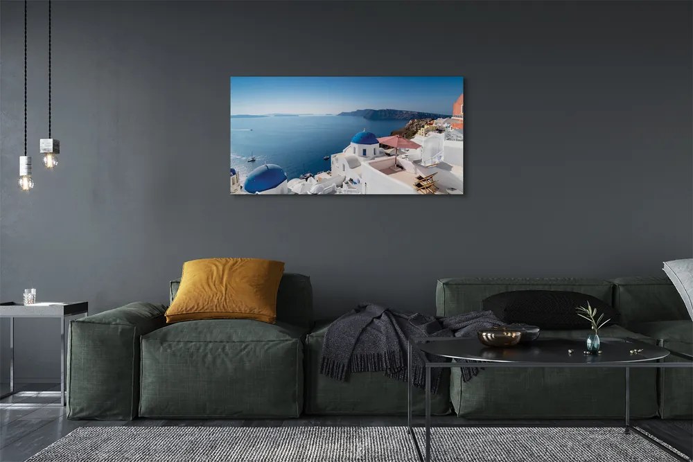 Tablouri canvas Grecia panorama mare a clădirilor