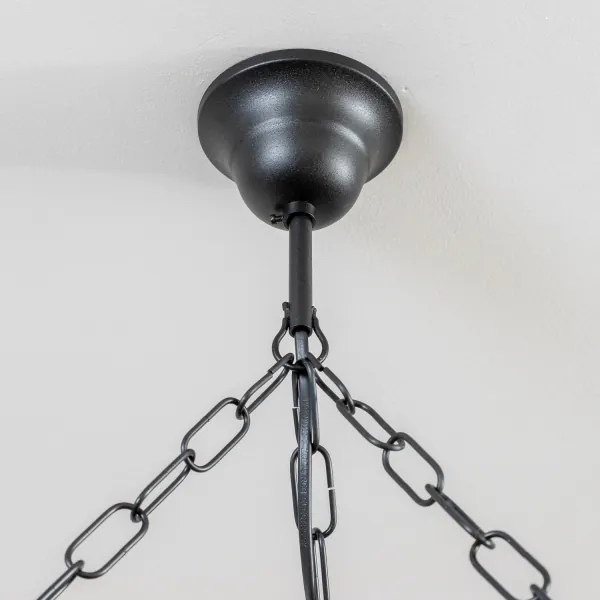 Brilagi - Candelabru cu lanț ROATA, 6 x E14/40W/230V, Ø 70 cm, fag/nuc