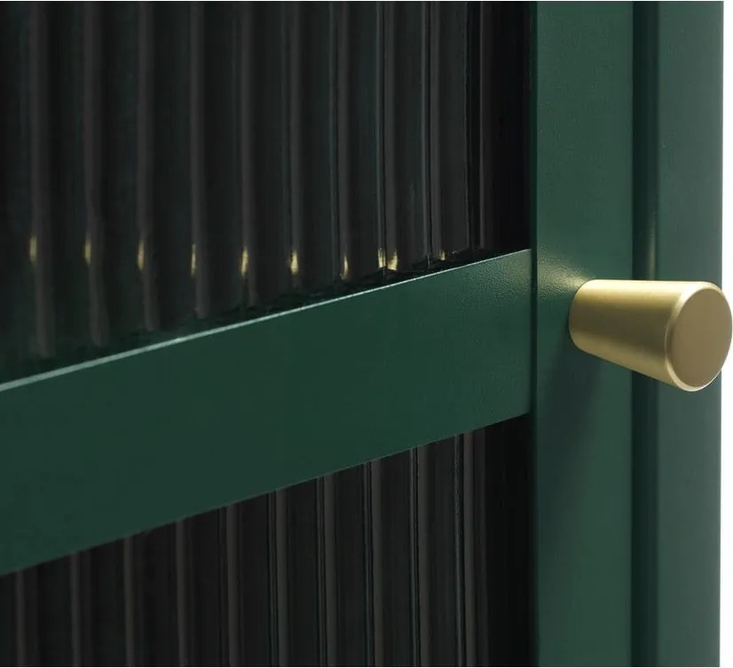 Vitrină din metal Unique Furniture Bronco, înălțime 160 cm, verde