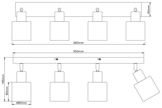 Globo 54114-4 - Corp de iluminat tip spot TRENT 4xE14/25W/230V
