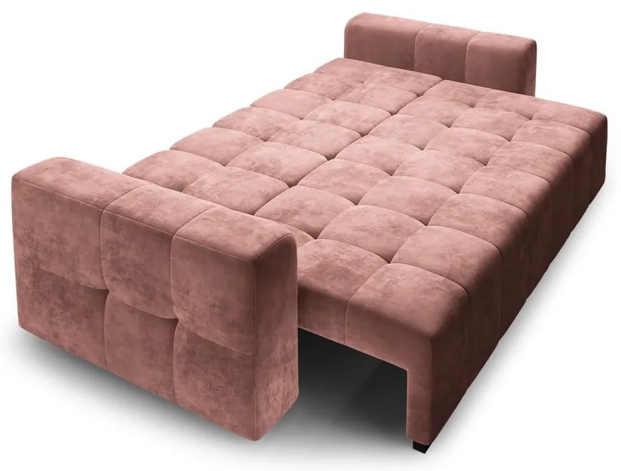 Canapea extensibila din catifea Milo Casa Luca, roz