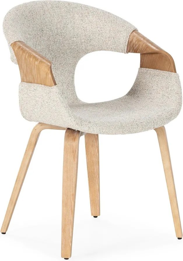 Set de scaune de sufragerie bej cu cotiere 2 buc. tapițat Elif – MOME