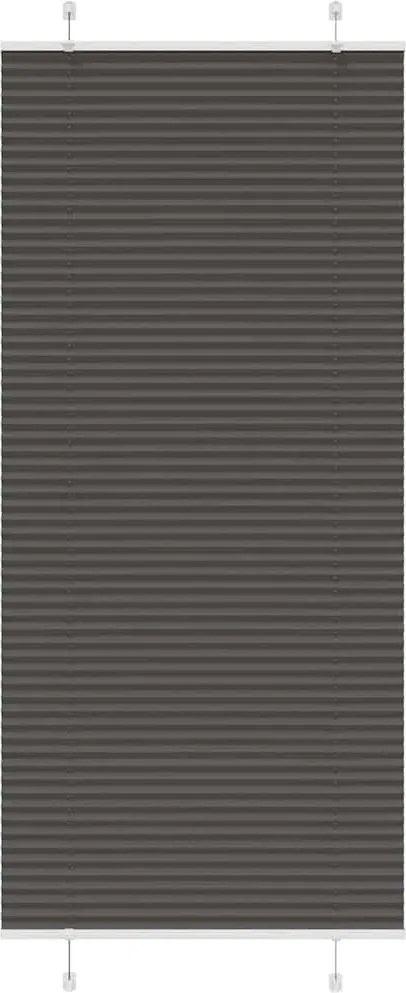 vidaXL Jaluzea plisată negru 85x200 cm Lățime țesătură 84,4cm poliester