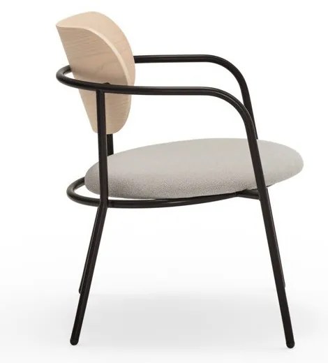 Fotoliu gri deschis în decor de frasin Eclipse - Teulat