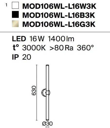 Aplica de perete LED design high-tech minimalist Axis auriu