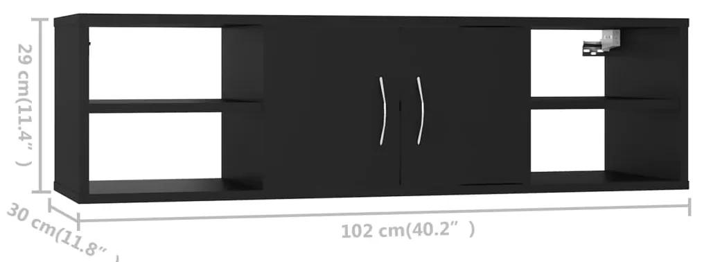 Raft de perete, negru, 102x30x29 cm, PAL 1, Negru