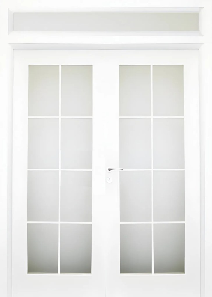 Usa de interior dubla cu supralumina   luminator - Colectia Vintage 5.4 Clara, Nuc, Folie Decor