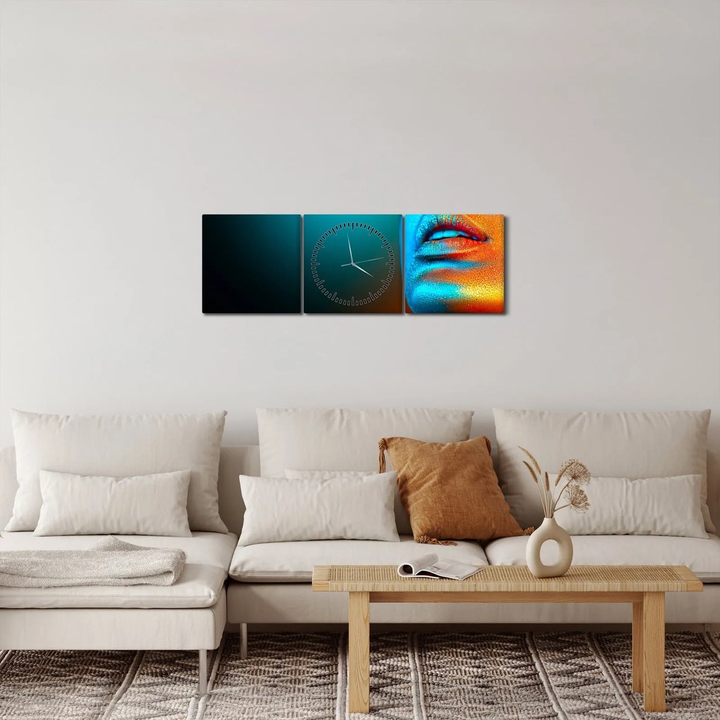 Tablou - Fața sclipitoare (cu ceas) (90x30 cm)