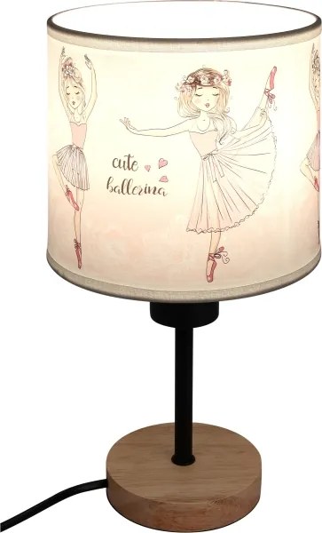 Brilagi - Lampă de masă BOBO WOOD 1xE27/25W/230V stejar/negru/alb/roz/balerine